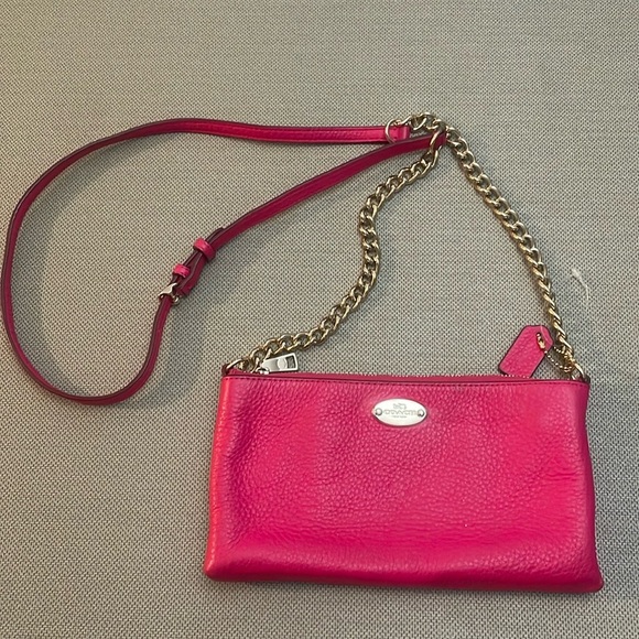 Coach Handbags - Coach Kira Crossbody
Polished Pochette Hot Pink Pebble Leather Chain Bag